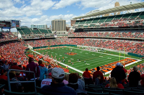 The Paul Brown Stadium, home of the Cincinnati Bengals NFL team