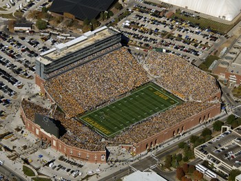 Iowa Hawkeyes at Kinnick Stadium Aerial Poster