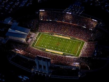 Jack Trice Stadium at Night Aerial Poster