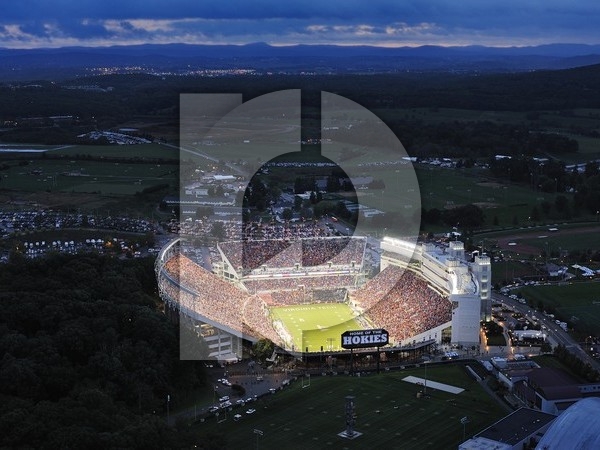 Virginia Tech Hokies at Lane Stadium Aerial Poster