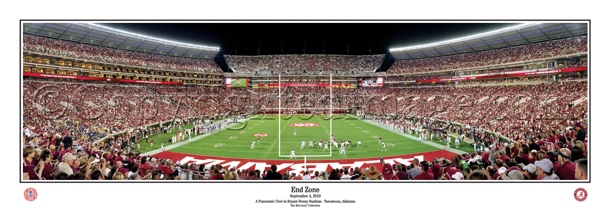 "End Zone" Crimson Tide at Bryant Denny Stadium Panoramic Poster