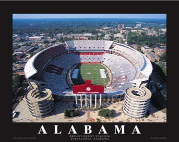 Bryant Denny Stadium Aerial Poster