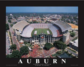 Jordan Hare Stadium Aerial Poster