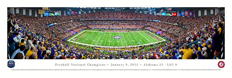 2012 BCS National Championship Panoramic Poster - Alabama vs LSU