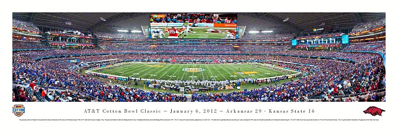 2012 Cotton Bowl Panoramic Poster - Arkansas vs. Kansas State