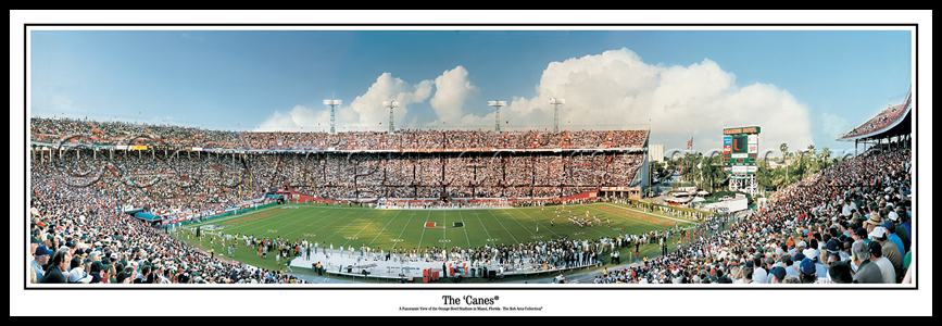 "The Canes" at the Orange Bowl Panoramic Poster