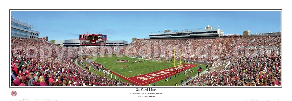 "34 Yard Line at Doak Campbell Stadium" Panoramic Poster