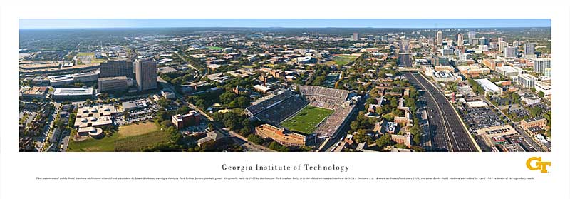 Georgia Tech At Bobby Dodd Stadium Aerial Panoramia Poster