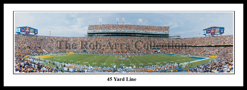 "45 Yard Line" LSU Tigers - 13.5" x 39" Panoramic Poster