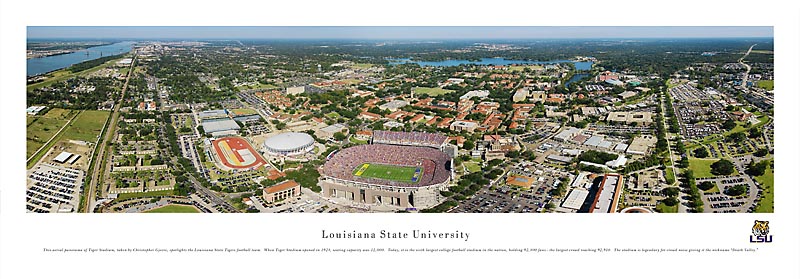 LSU Tigers At Tiger Stadium Aerial Panorama Poster