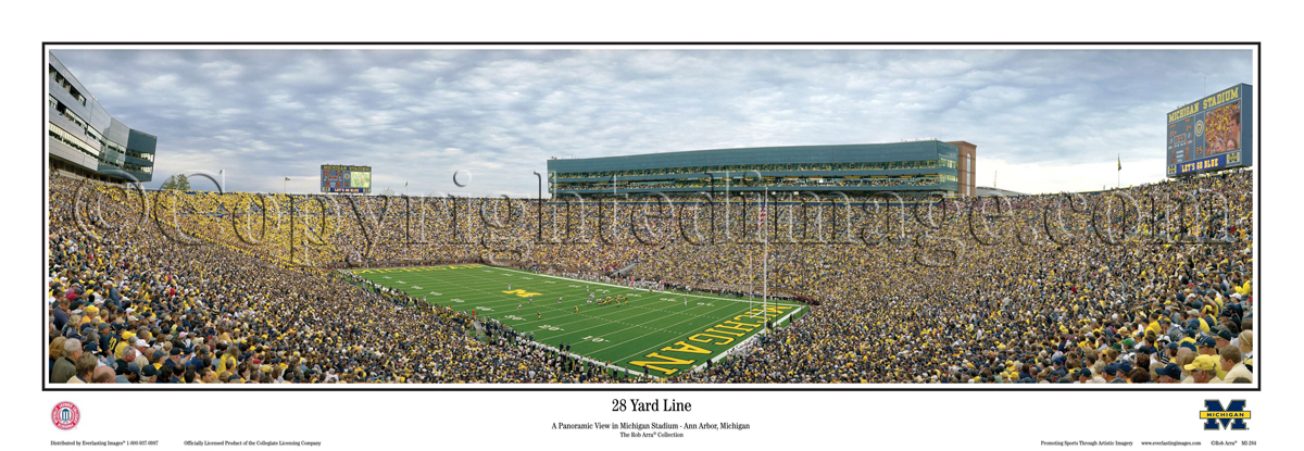 "28 Yard Line" Wolverines at Michigan Stadium Panoramic Poster