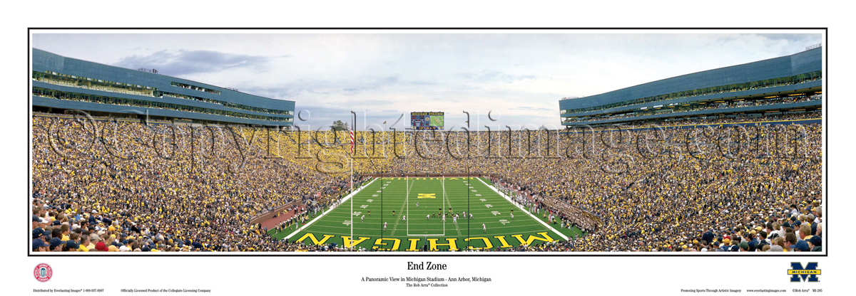 "End Zone" Wolverines at Michigan Stadium Panoramic Poster