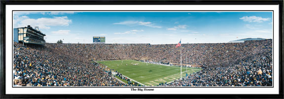 "The Big House" Michigan - 13.5" x 39" Panoramic Poster