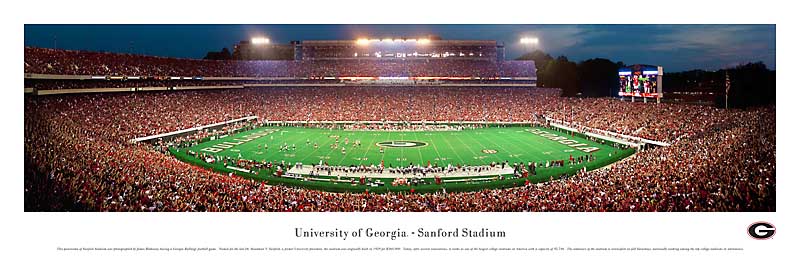 Georgia Bulldogs At Sanford Stadium Panorama Poster