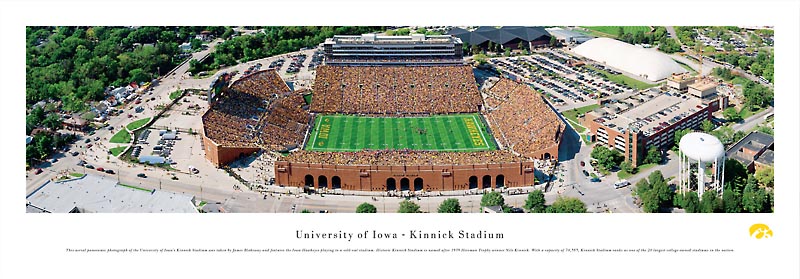 Iowa Hawkeyes At Kinnick Stadium Aerial Panorama Poster