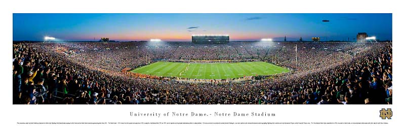 Fighting Irish at Notre Dame Stadium Panoramic Poster