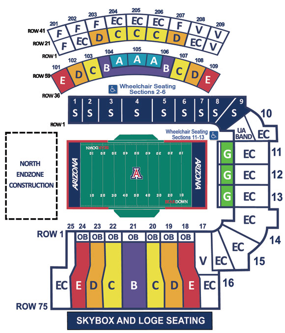 Arizona Wildcats Football Seating Chart
